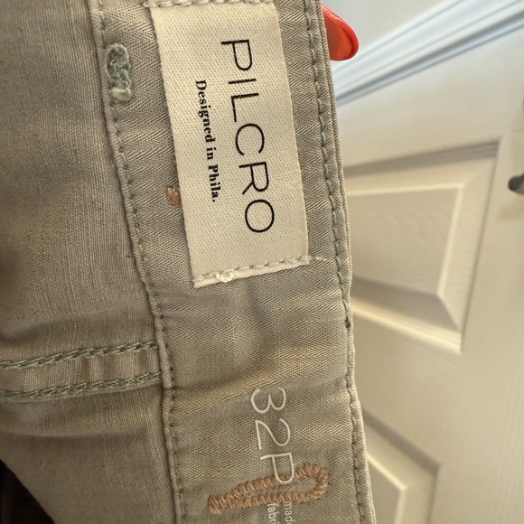 Anthropologie Pilcro Arin Mid Rise Button Front Barrel Linen Blend NWT Sz 32P - Picture 11 of 14